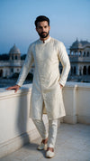 Stripes Fabric Angarkha style kurta set