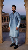 Grey ombre kurta  set