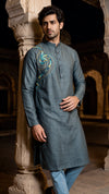 Prussian blue kurta set