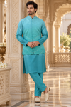 Turquoise blue ombre Jacket set.
